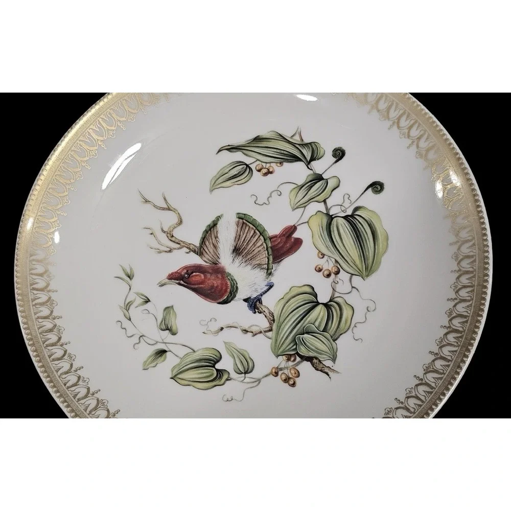 Vintage Mottahedeh Bird of Paradise Porcelain Plate 8 Inch Discontinued Rare